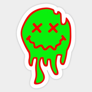 ACID SMILEY (MELTING) #7 (RED/GREEN) Sticker